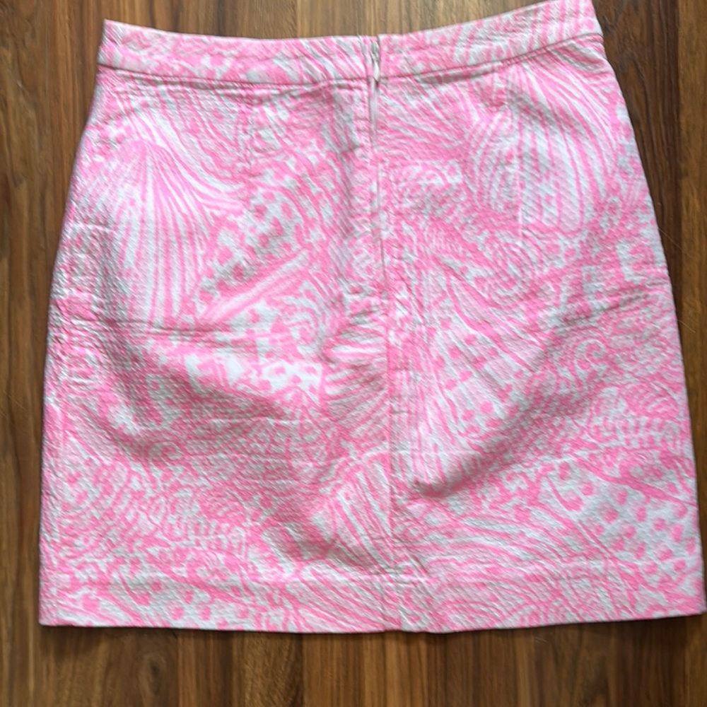 Lilly Pulitzer Pink and White Patterned Mini Skirt